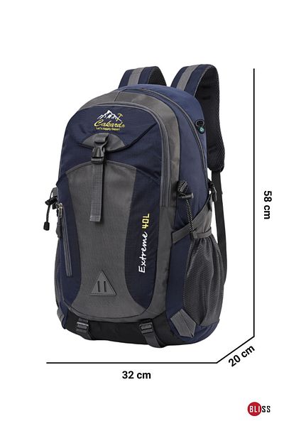 Bliss Navy Blue Imported Multipocket Waterproof Outdoor Mountaineer Sports Bag 40 lt