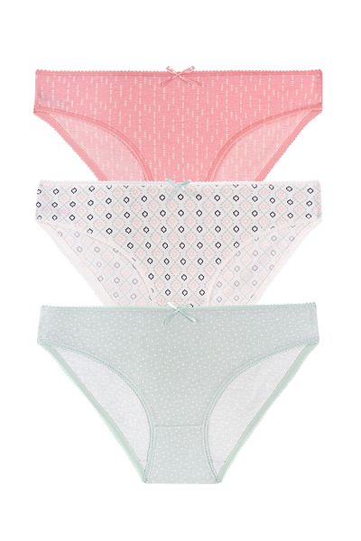SUWEN 3-Piece Patterned Slip Panties