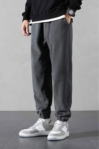 belean Ανδρικό Φούτερ από Polar Fabric Oversize Anthracite