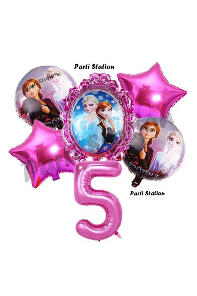 Parti Station Frozen Frozen Elsa 5 Year Old Birthday Concept Balloon Set Frozen Elsa Pink Color Birthday Set