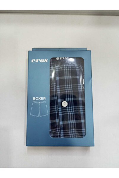 Eros POPLİN KUTULU ÖZEL ERKEK BOXER %25 PAMUK %75 POLYESTER