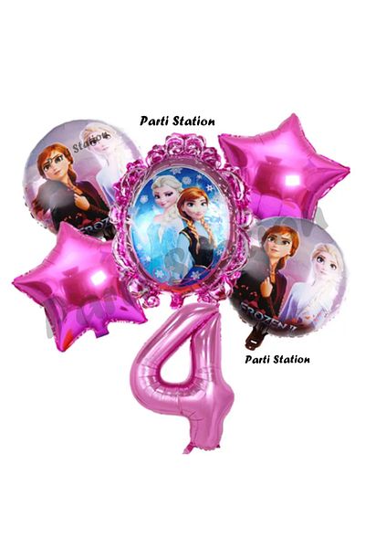 Parti Station Frozen Frozen Elsa 4 Year Old Birthday Concept Balloon Set Frozen Elsa Pink Color Birthday Set