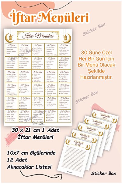 Think And Print Ramazan Ayına Özel 30 Gün İftar Menüsü Ve Alınacaklar Listesi...