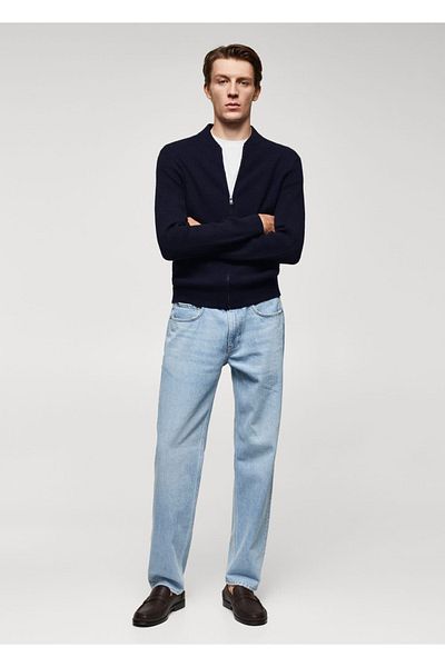 MANGO Man Kordel-Cardigan aus Wollmischung