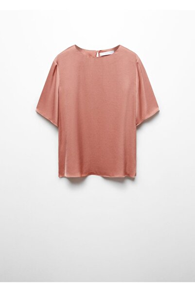 MANGO Woman Σατέν μπλούζα