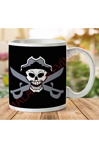 ART HEDİYE 1-1666 كوب جمجمة القراصنة والصليب