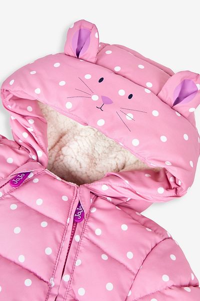 Next Baby Jojo Maman Pink Mouse Full Fleece Lined Baby Girl Astronaut Jumpsuit