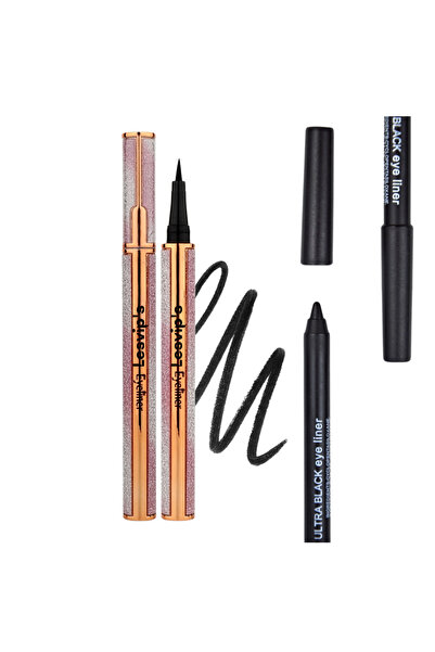 Lesvip's Ultra ince uçlu suya dayanıklı mat kalem eyeliner ve yağlı sürüm siy...