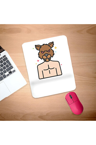 UcuruStore Χαριτωμένο ορθογώνιο mouse pad με σχέδιο λυκάνθρωπου και στήριγμα ...