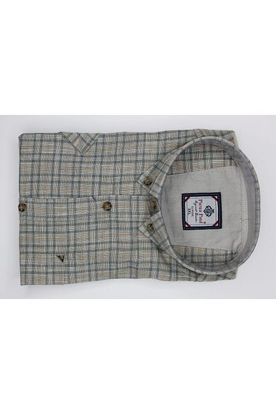 Pietra Paul Wide Fit Checkered Short Sleeve Pocket Cotton Men's Shirt