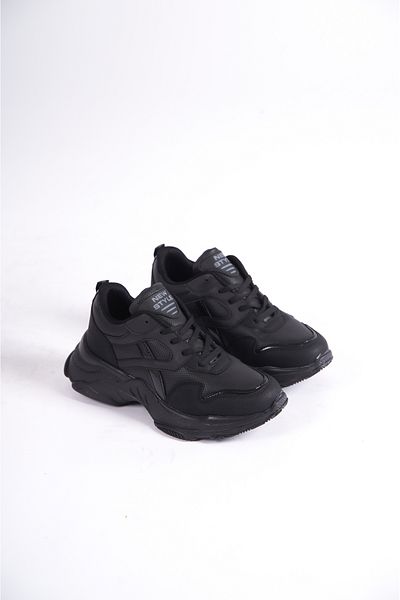 Moda Değirmeni Pantofi de damă cu dungi negru-negru BG1172-101-0002