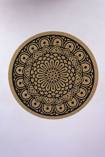 Digithome Συσκευασία 6 γιούτας American Service Flatboard Καφέ Στρογγυλό 35cm Pattern-4 - CLY-J0035 C1-1-121