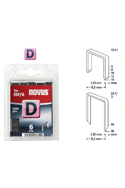 Ceta Novus D Type 53 F/10mm Flat Staples Pack of 600