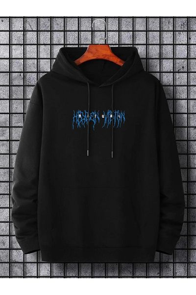 ZEMLİYA Unisex Ritual Printed Oversize Cotton Hooded Sweatshirt