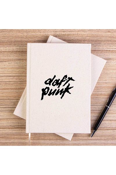 Z zepplin دفتر ملاحظات قماشي كلاسيكي غير مبطن بشعار Daft Punk