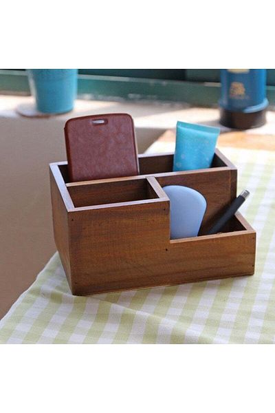 Esci Design Wooden Multi-Purpose Box, Pen Holder, Flower Pot, Organizer, Flower Pot, Basket
