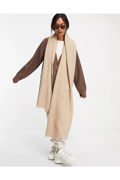 Wearflawless Unisex Απλό Χοντρό Μαλακό Μπεζ Φουλάρι