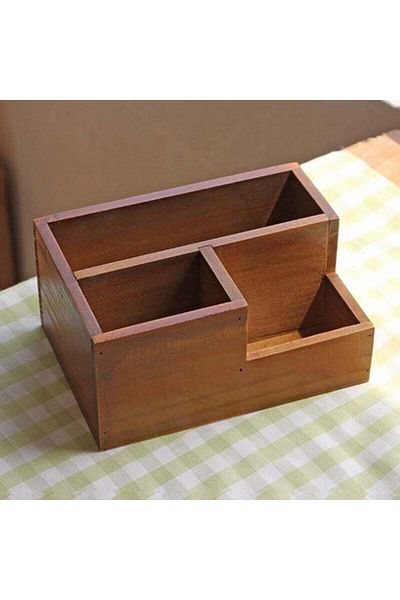Esci Design Wooden Multi-Purpose Box, Pen Holder, Flower Pot, Organizer, Flower Pot, Basket
