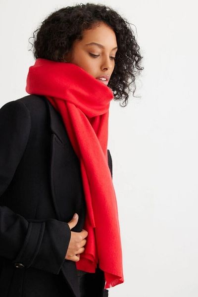 Wearflawless Unisex Plain Thick Soft Red Scarf