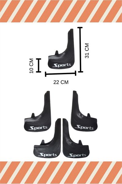 ALPAX OTOMOTİV Fiat Siena Compatible Sports Printed 4-Piece Dust Cover Fender Mudflap