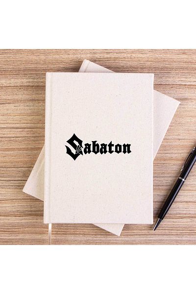 Z zepplin دفتر ملاحظات قماشي غير مبطن بشعار Sabaton