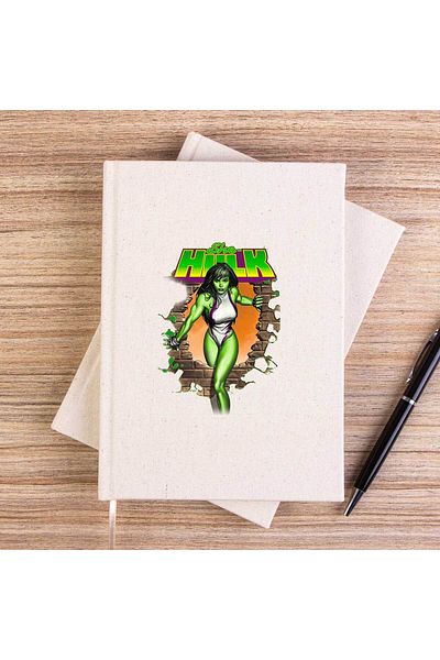 Z zepplin She Hulk Wall Notebook din pânză fără linii