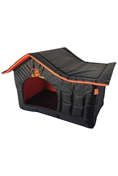 LAVİSTA La Vista Dış Mekan Su Geçirmez Kedi ve Köpek Çatılı Ev Siyah 56-36-45cm