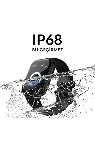 HiFuture Zone2 Bluetooth 5.2 Ip68 1.96 Inç Arama Özellikli Uyumlu Nabız Spor Takibi 50mm Akıllı Saat Siyah