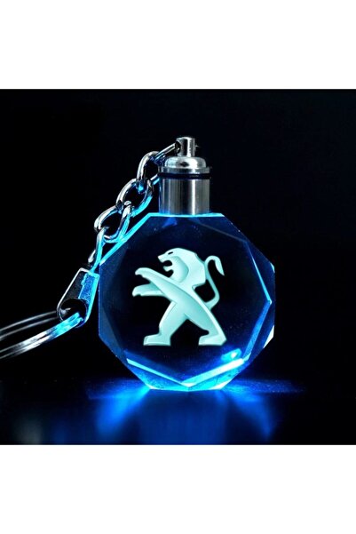 Genel Markalar Peugeot Logolu Led Araba Anahtarlığı Peugeot Anahtarlık