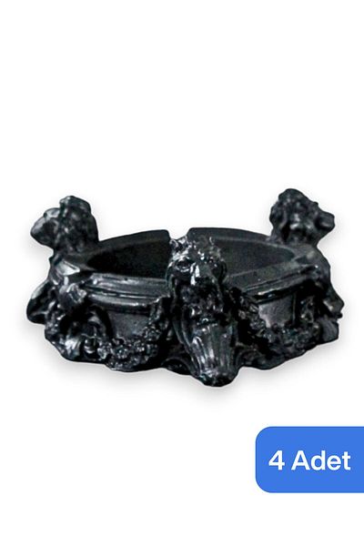 Evene Ashtray Black Ash Tray Decorative Ashtray 4 Pieces Model 7