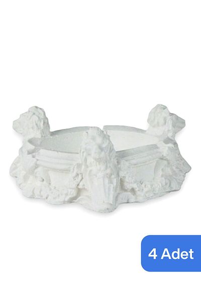Evene White Decorative Ashtray - 4 Pieces Model 7