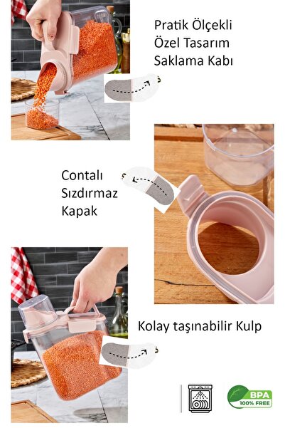 Tugomer 2'li Kapaklı Sıvı Toz Deterjan Saklama Kabı Banyo Organizer Çok Amaçlı Saklama Kutusu 2 Lt