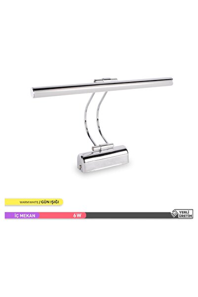 ACK Tablo Apliği 3000K Günışığı Krom Kasa 6W Ledli Ayna Apliği ACK