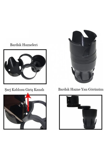 caraks Auto Cup Holder Functional Car Auto Cup Holder Phone Holder Cup Holder - caraks