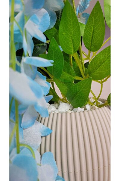 La bella bazar Yapay Çiçek Saksıda Sarkıt Soft Renk Akasya Sarkıtı 5 Kök 70-80CM