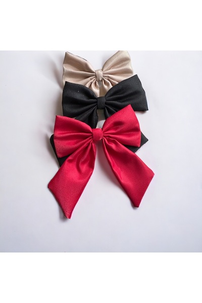 alsaccessories Clip de păr pentru femei, ușor, bej strălucitor, negru și roșu