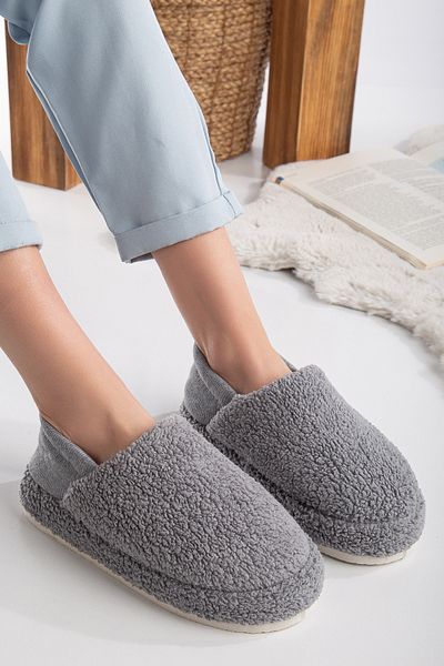 Slipcat Lamb Fabric Wool Silent Sole Elastic Women's Home Shoes Home Boots Slippers