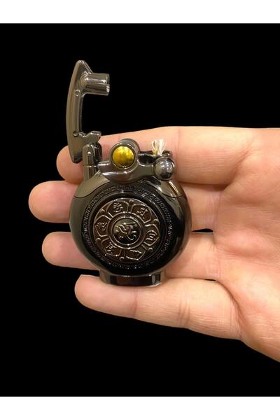 Silvio Monetti KOYU FÜME YUVARLAK ORTASI DÖNEN İŞLEMELİ BENZİNLİ ÇAKMAK 109330