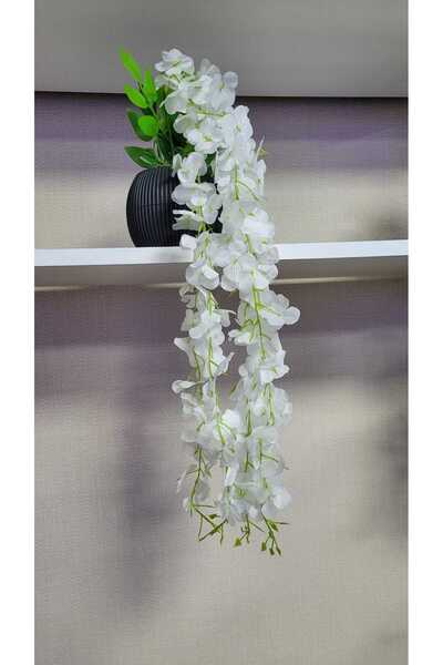 La bella bazar Lampă suspendată cu flori artificiale în ghiveci Lampă suspendată din acacia de culoare moale 5 tulpini 70-80CM