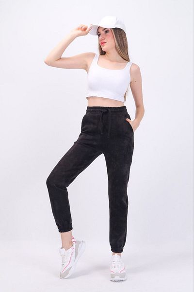 Dream Style High Waist Nubuck Women's Scuba Tracksuit - Soft Texture, Double Pocket Jogger Bottoms