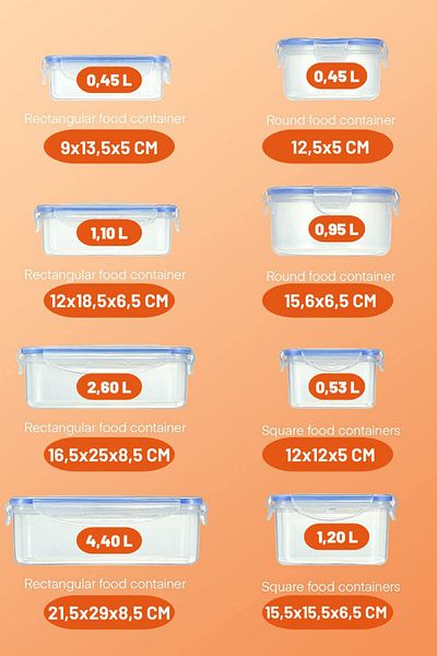 Melkan Home 8 Pieces Storage Container Set with Lids & Leak-Proof Storage Container & Airtight Containers & Supply Containers