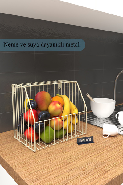 moniev Metal Sebzelik Meyve ve Sebze Sepeti Çok Amaçlı Mutfak Rafı Asılabilir...