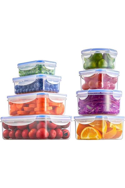 Melkan Home 8 Pieces Storage Container Set with Lids & Leak-Proof Storage Container & Airtight Containers & Supply Containers