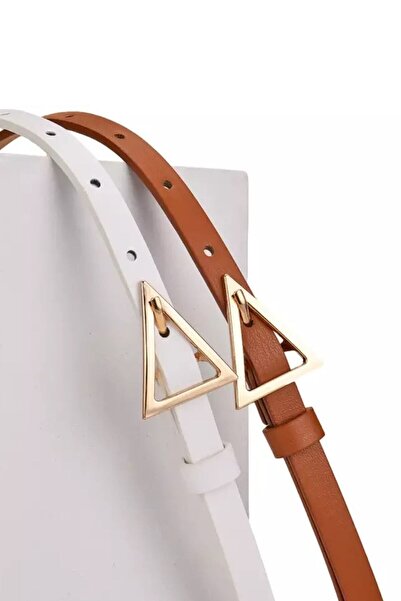 LİA KEMER Pachet de 2 centuri triunghiulare cu cataramă aurie, centură de leg...