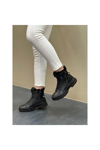 OGGO 803 Cizme sport din piele la modă cu fermoar