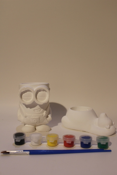 cactusgarden Hobi Boyama İkili Set Etkinlik Sevimli ayıcık ve Minions Saksı