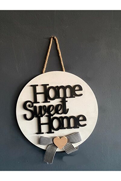 Enissimo Home Sweet Home Kurdeleli Kalpli Kapı Süsü