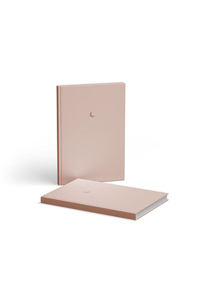 AKILLICA Unlined Notebook Hard Cover with Ribbon 13x21 Cm Hardcover Notebook Powder 2 Pieces