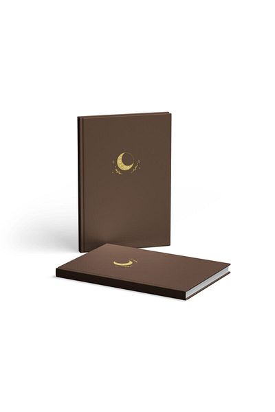 AKILLICA Dotted Notebook Hard Cover with Ribbon 13x21 Cm Hardcover Notebook Brown 2 Pieces