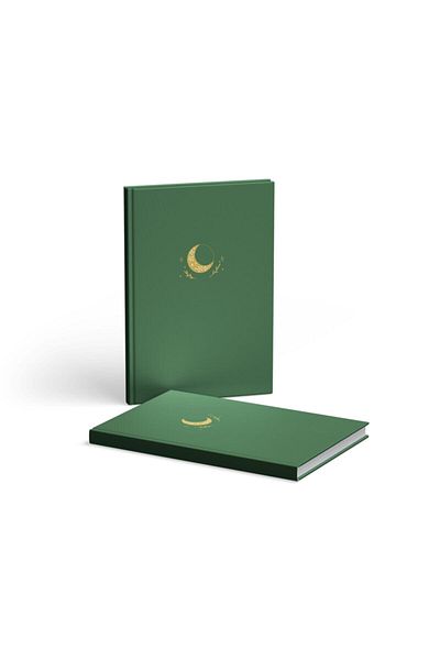 AKILLICA Dotted Notebook Hard Cover with Ribbon 13x21 Cm Hardcover Notebook Green 2 Pieces